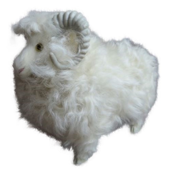 GROSSE Schafherde Echtfell mit Widder - 8 Tiere - für 30-cm Figuren